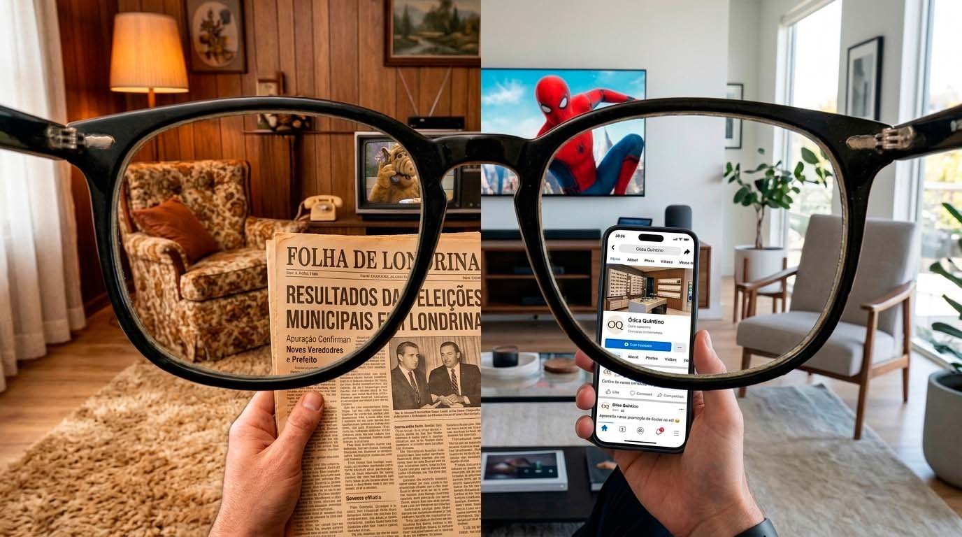 Do jornal ao smartphone: como os óculos de grau evoluíram com as nossas necessidades visuais